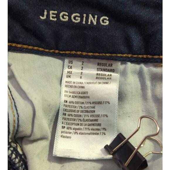 American Eagle Jeans Woman's 2 Jeggings Blue Skinny Stretch Basic Coastal - Picture 11 of 15